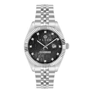 Philipp Plein Date Superlative Crystal Watch Silver Mens